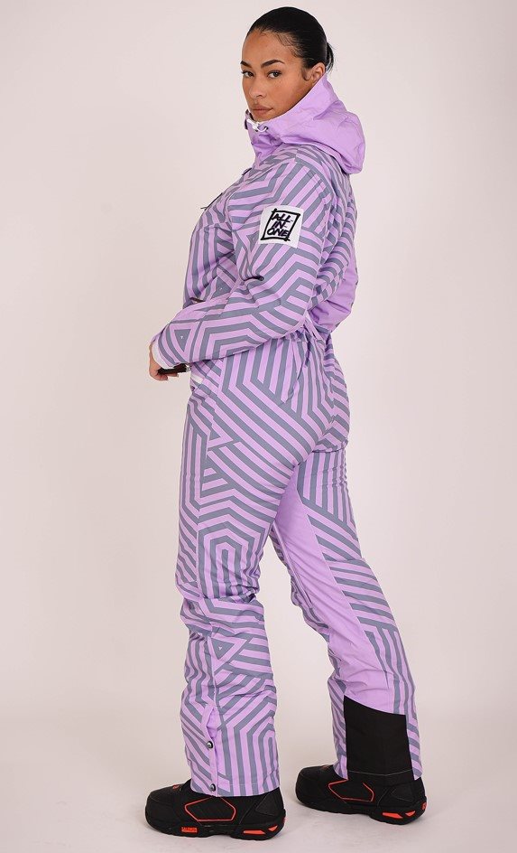 Fall Line Purple & Grey Shaped Women's Ski Suit