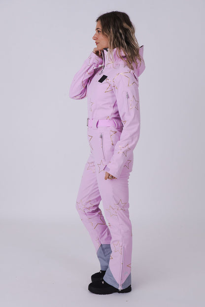 Chic Ski Suit - Pink with Stars