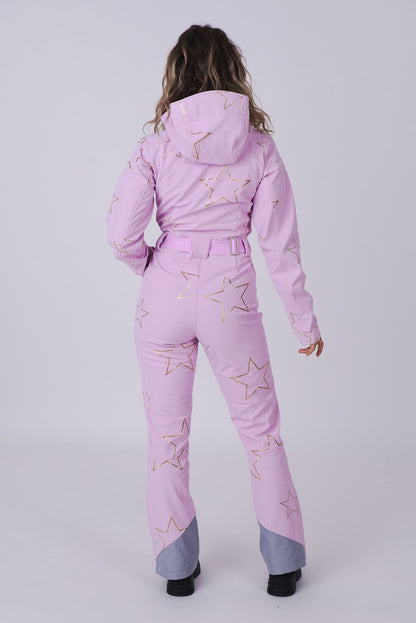 Chic Ski Suit - Pink with Stars