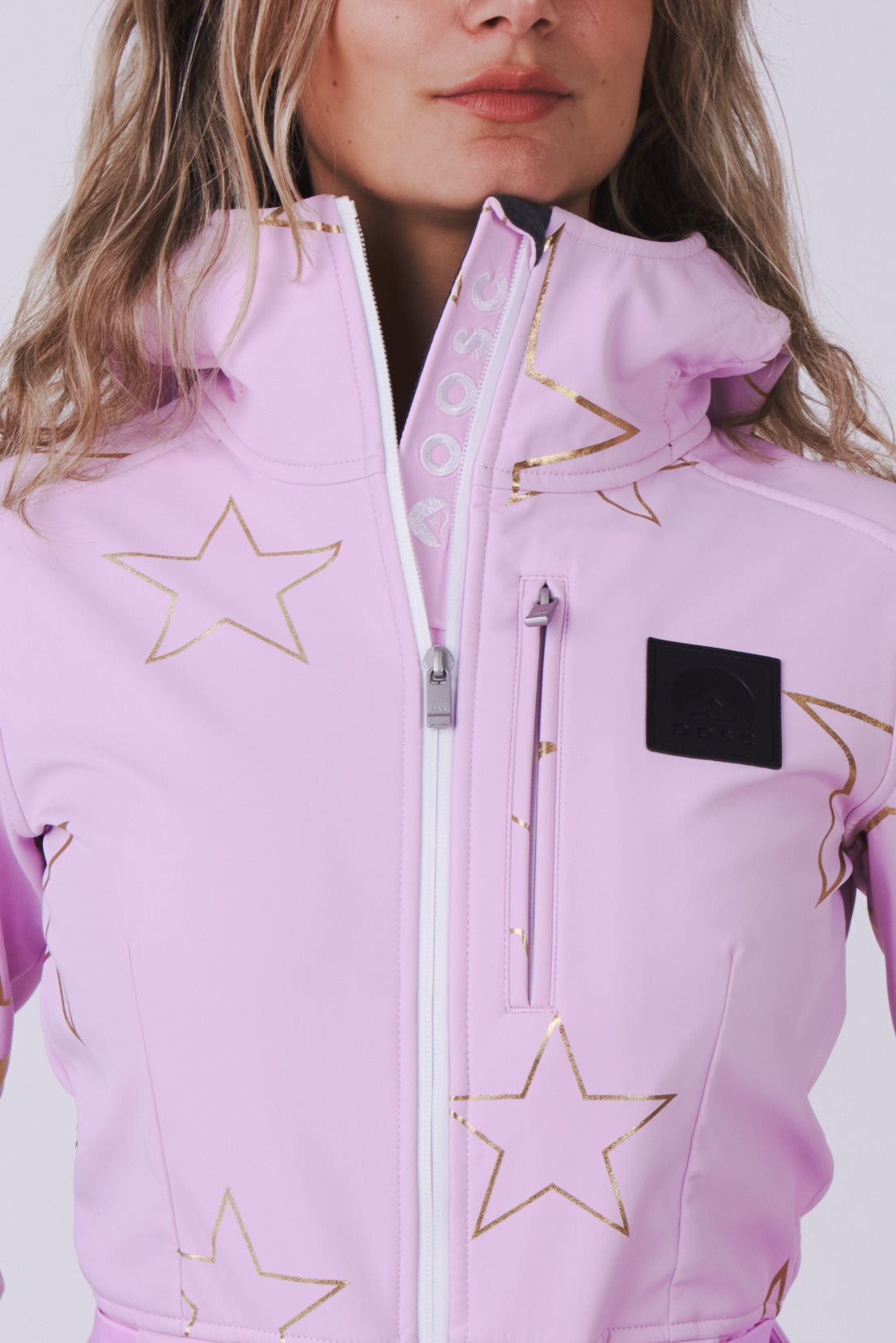 Chic Ski Suit - Pink with Stars