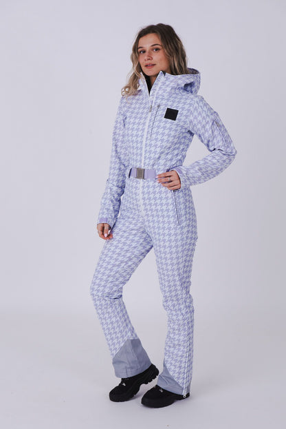 Chic Ski Suit - Purple Houndstooth