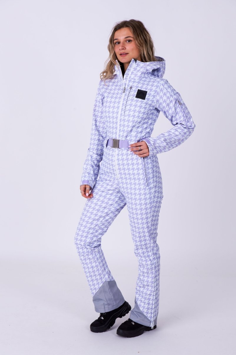 Chic Ski Suit - Purple Houndstooth - OOSC Clothing