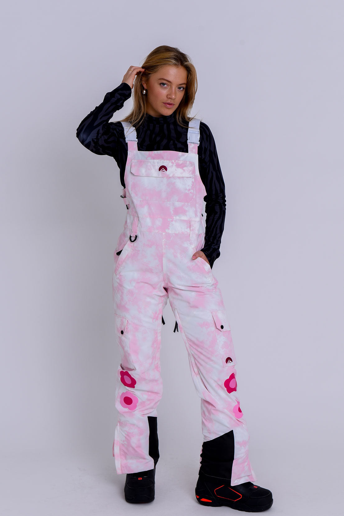 Yeh Girl Ski & Snowboard Bib Pant - Katie Ormerod Pink Tie Dye Signature line