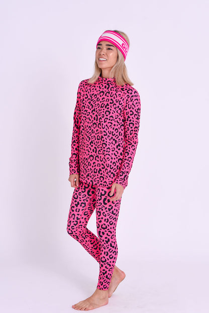 Baselayer Leggings  - Hotel California Pink Leopard Women's